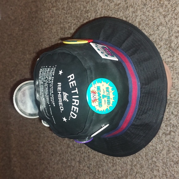 RETIRED but REHIRED Men's Novelty Hat with Buttons - Picture 4 of 7